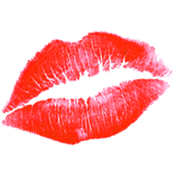 red lipstick kiss