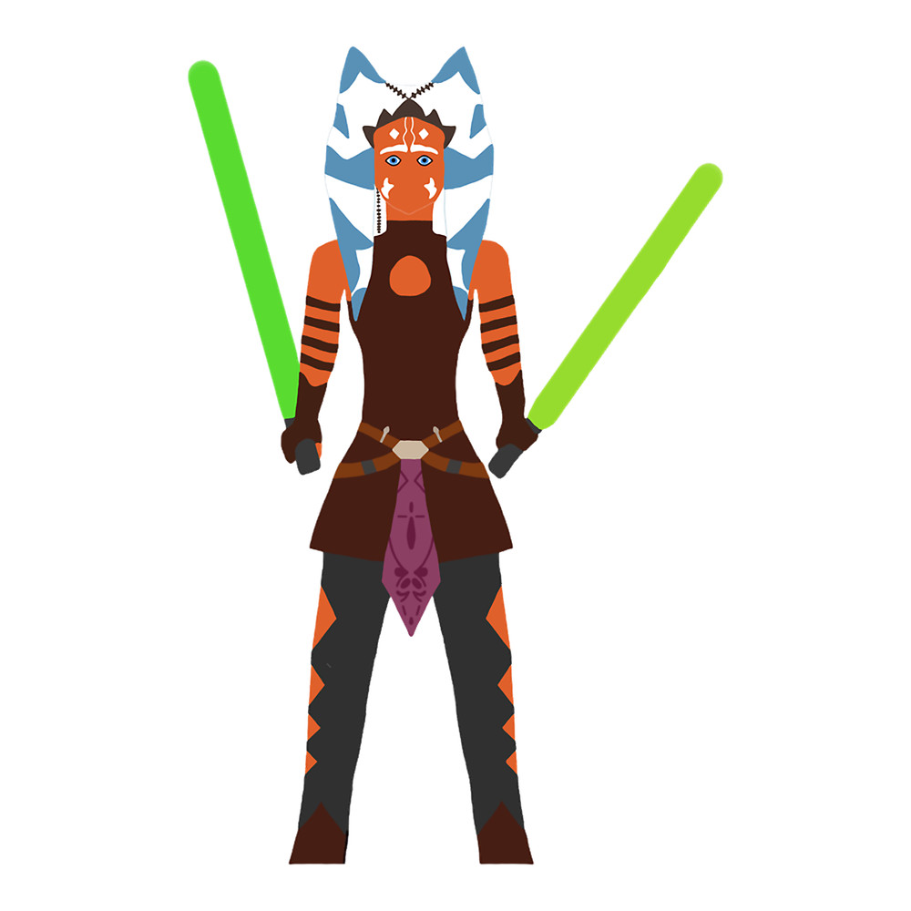 Ahsoka Tano with Lightsabers .png