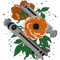 Star Wars Ahsoka Tano Lightsaber Floral Design .png