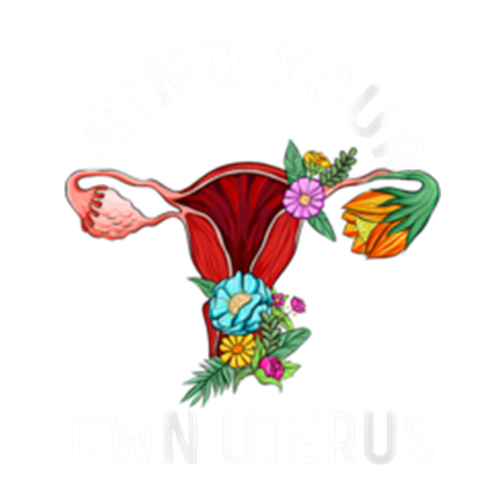 Womens Mind Your Own Uterus Women Floral Hysterectomy V-Neck .png