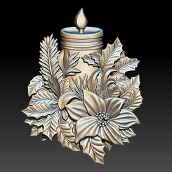 3D STL Model file Wreath with candles for CNC Router Engraver Carving 3D Printing