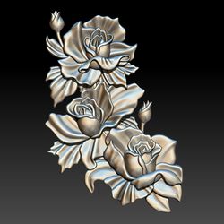 3D STL Model file Panel Rose buds for CNC Router Engraver Carving 3D Printing