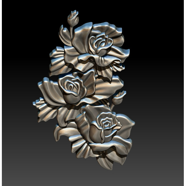 3D STL Model file Panel Rose buds