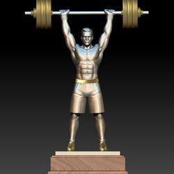 3D STL Model file Weightlifter Standing Barbell Press for 3D Printing