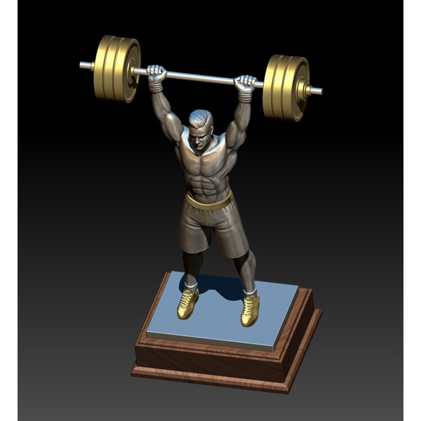 3D STL Model file Weightlifter Standing Barbell Press for 3D - Inspire ...