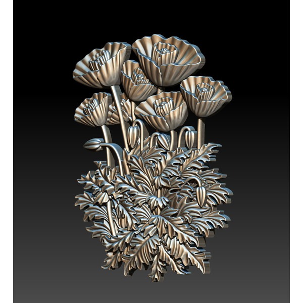 3D STL Model file Panel Bouquet of flowers