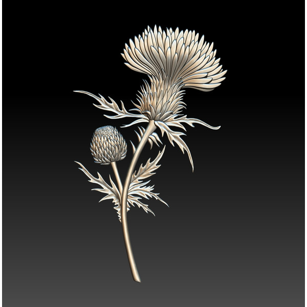 3D STL Model file Panel Thistle flower