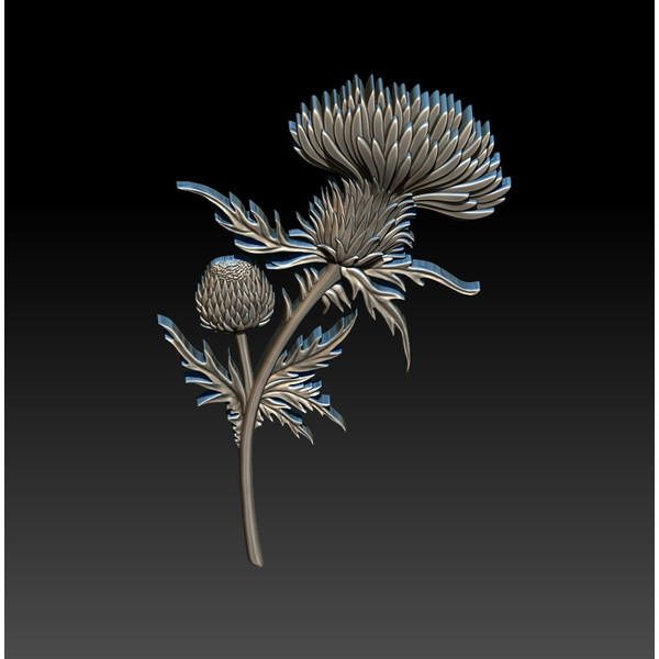 3D STL Model file Panel Thistle flower