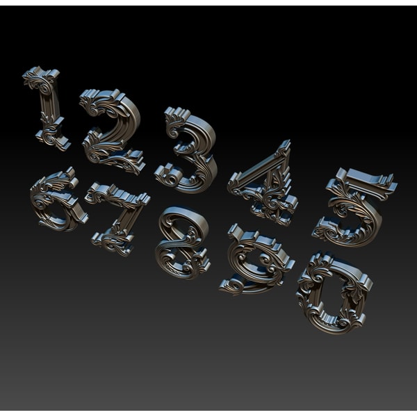 3D Model STL file Numbers with patterns for CNC Router and 3 - Inspire ...