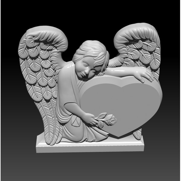 3D Model STL file Tombstone Angel with flower
