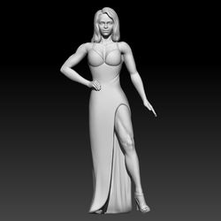 3D Model STL file Bodybuilder girl in a dress for 3D printing