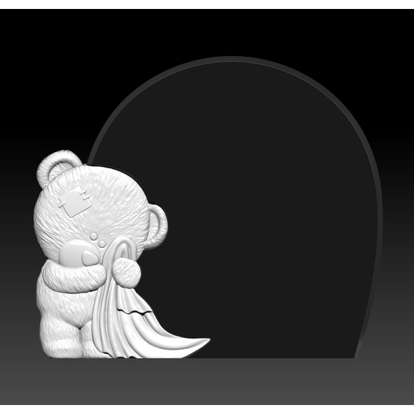 3D Model STL file Tombstone with a bear