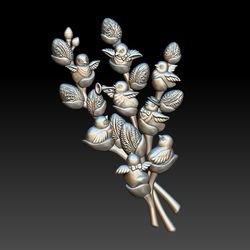 3D Model STL file Bas-relief Chickens on a willow branch for CNC Router and 3D Printing
