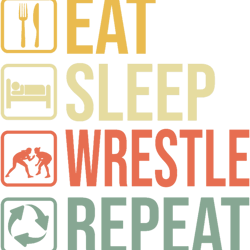 Wrestling eat sleep repeat vintage