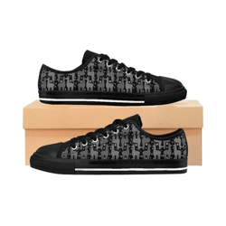 cute llama tennis low top shoes all over printed black