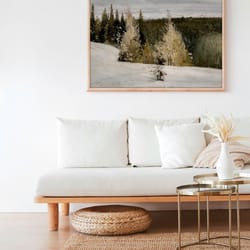 vintage windmill village french country decor farmhouse summer landscape painting room wall art decor canvas frame print