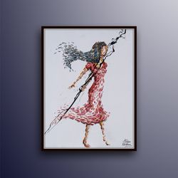 beautiful woman 30 original oil painting, beautiful texture, unique composition, by koby feldmos