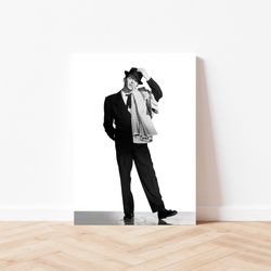 Frank Sinatra Portrait Poster Singer Music Celebrity Print Black & White Vintage Photography Canvas Framed Retro Living