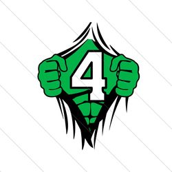 4th birthday hulk ripping shirt svg