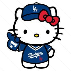 cute hello kitty baseball la dodgers svg