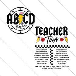 abcd the teacher tour svg, teacher tour png, teacher world tour png, rock and roll teacher png, abcd teacher pn