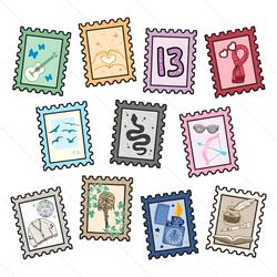 retro taylor swift album stamps png file digital
