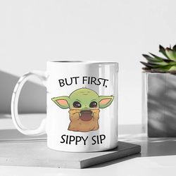cute baby yoda coffee mug: enjoy your morning brew with this coffee mug 11oz