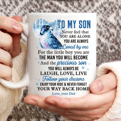 gift for son- dad to son, eagle watercolor, to my son mug- never forget your way back home, gif mug