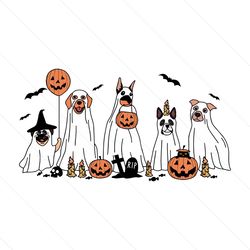 Retro 2023 Happy Halloween Ghost Dog SVG Digital Cricut File