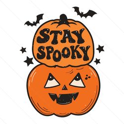 Stay Spooky Retro Halloween Pumpkin SVG Digital Cricut File