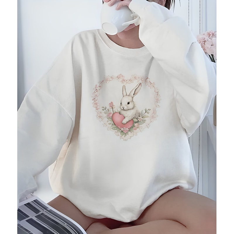 Bunny Sweatshirt Coquette Sweatshirt Trendy Crewneck Aesthetic Sweatshirt Cute Sweatshirt Gift For Her Comfort Colors Sweatshirt.jpg