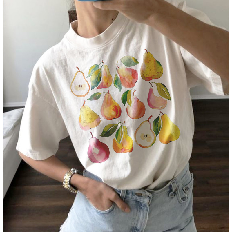 Pear Graphic Shirt Fruit T-shirt Comfort Colors Graphic Tee Vintage Fruit Pear Graphic Tees For Women Fruit Tee Trendy Shirt Pear Graphic.jpg