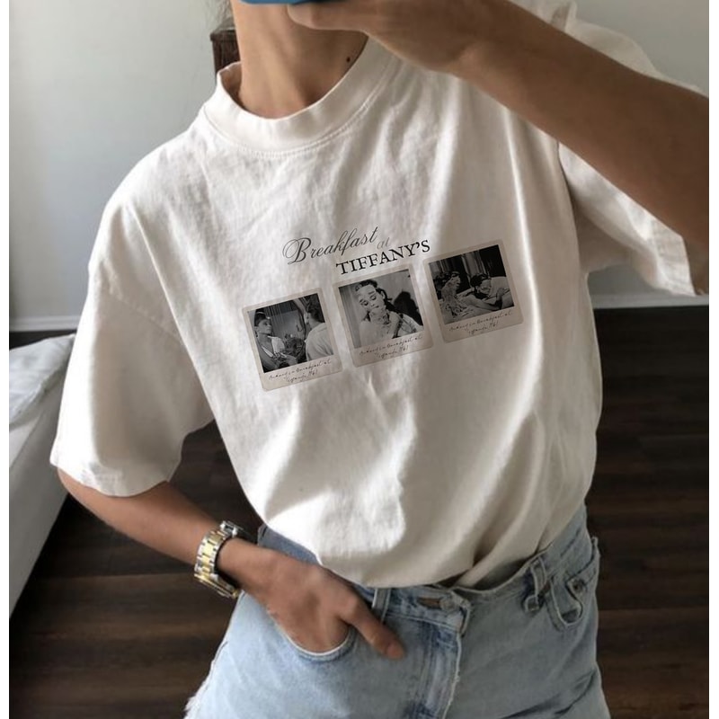 Trendy Crewneck Shirt Christmas Gift For Her Breakfast At Tiffany's T-Shirt Aesthetic Shirt Winter Clothing T Shirt Women Trendy Soft Girl.jpg