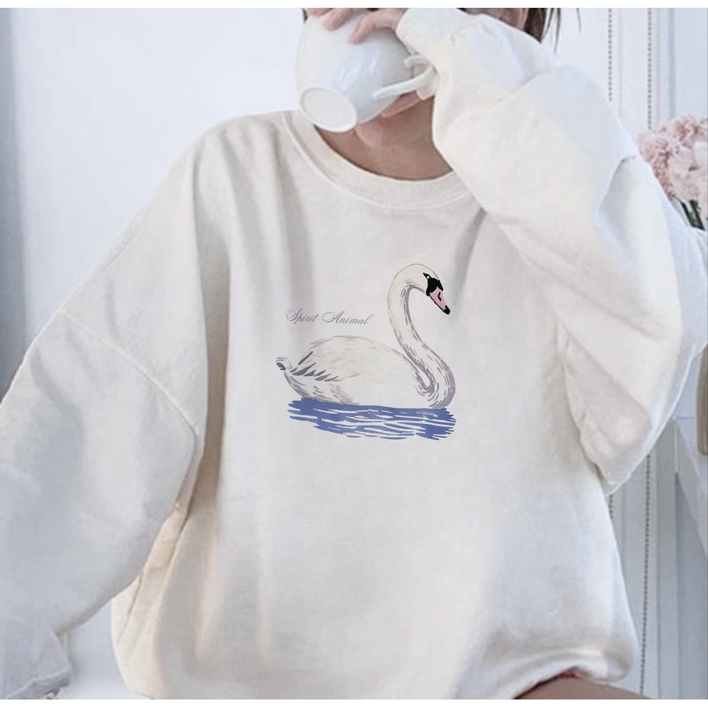 Trendy Sweatshirt For Women Swan Sweatshirt Comfort Colors Crewneck Sweatshirt Coquette Sweatshirt Aesthetic Sweatshirt Cute Sweatshirt.jpg