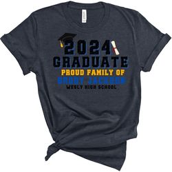 2024 custom graduation group shirt, personalized graduation t-shirt, famiy graduation shirt, high school and college gra