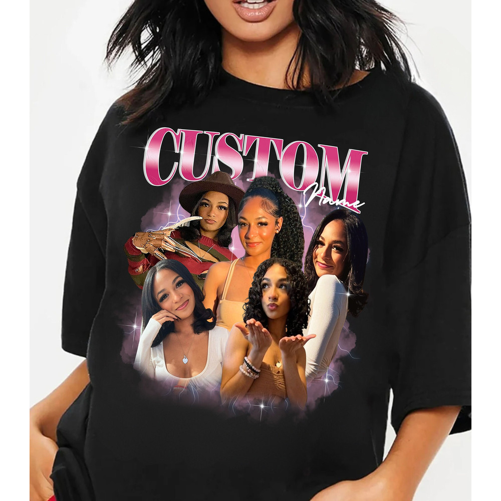 Custom Bootleg Rap Tee, Shirt with Face Photo Vintage T Shirts, Girlfriend, Boyfriend Tee, Your Own Picture Idea, Personalized Birthday Gift.jpg