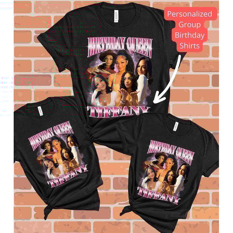 Personalized Birthday Queen Bootleg Rap Tee, Birthday Group Shirts, Birthday Party Shirts,Group Birthday Matching Shirt,Custom Birthday Gift.jpg