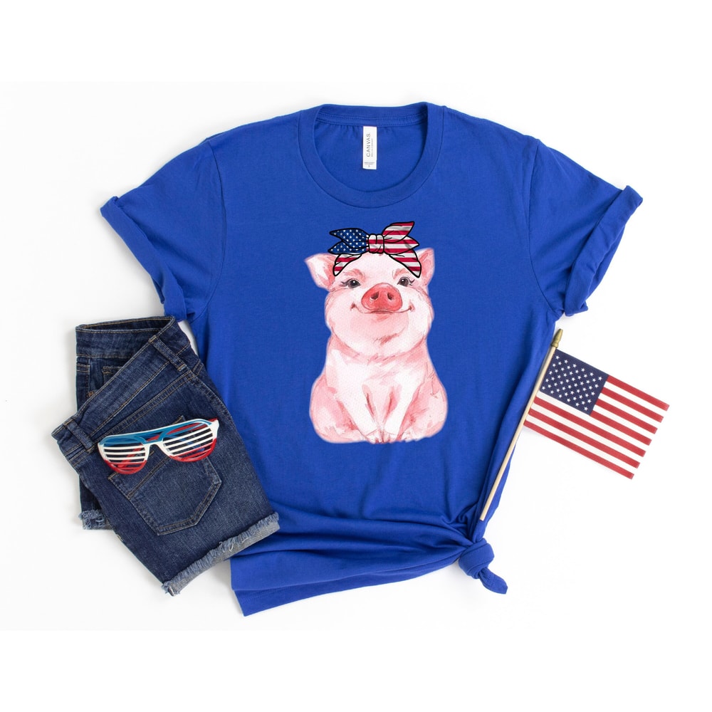 America Shirt, Funny 4th of July Shirt, Funny USA Shirt, Patriotic Shirt, Cute Pig Shirt, Memorial Day Shirt, Funny America Shirt.jpg