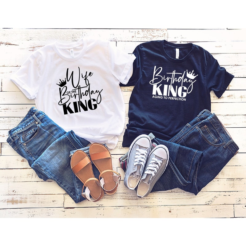 Birthday King, Matching Squad Shirts, Wife of the Birthday King, Custom Shirt, Birthday Party Shirt, Family Tees.jpg