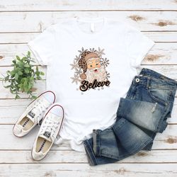 believe brown ugly santa claus family cute 2023 fashion christmas shirt,mens party womens him gifted for her t-shirt, k
