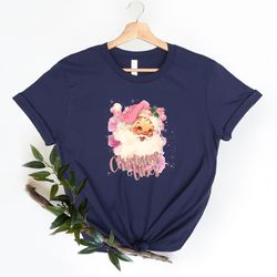 christmas vibes shirt men gifts for women, boho adult comfort colors funny cute christmas t-shirt, kids pink christmas