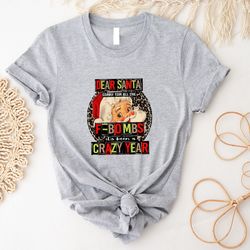 colourful leopard dear santa crazy year shirt, family party cute christmas t-shirt, merry red hat santa , men and wom