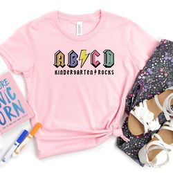 abcd kindergarten rocks shirt, hello kindergarten shirt, kindergarten shirt, back to school shirt, kindergarten kids shi