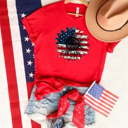 america sunflower shirt, america shirt, american flowers shirt, patriotic shirt, american shirt, 4th of july shirt, inde