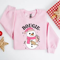 Bougie Snowman Sweatshirt, Snowman Sweatshirt, Cute Snowman Christmas Shirt, Christmas Sweatshirt, Christmas Woman Shirt