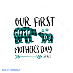 our first mama and cub mothers day 2021 svg file, motherd day svg file , digital 319