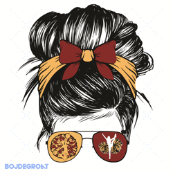 messy bun cheerleader svg, trending svg