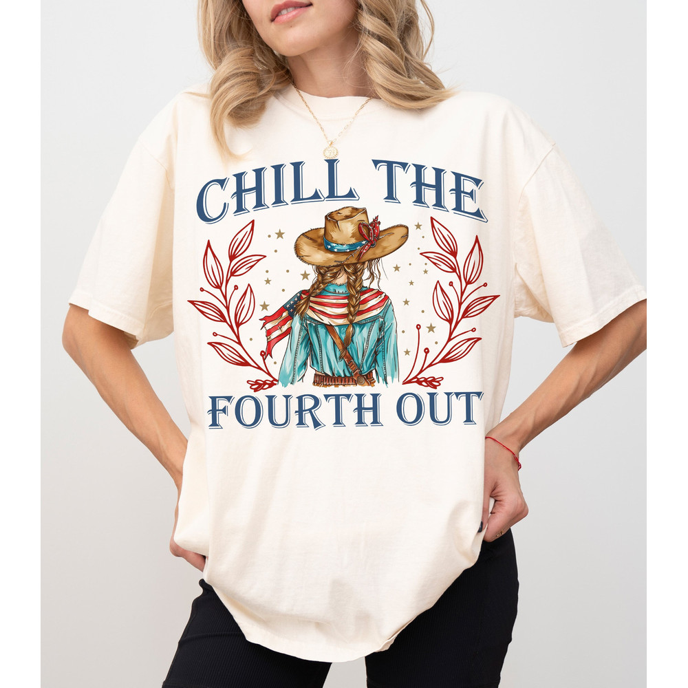 Chill the Fourth Out png, Retro 4th of july png, America png, Independence day png, Fourth of july png, Sublimation Designs, png files 1.jpg