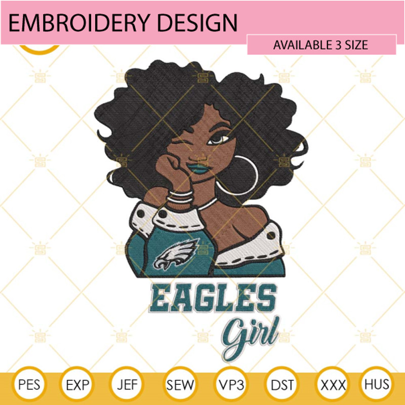 Eagles Girl Embroidery Designs, Afro Girl Philadelphia Eagles Embroidery Files.jpg
