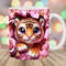 3D Baby Tiger Mug Wrap, 11oz and 15oz Mug Template, Hole In A Wall Mug Sublimation Design, Rose Mug Template, Instant Digital Download PNG.jpg